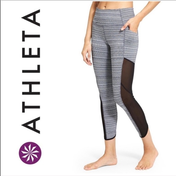 Athleta Pants - NEW Athleta jacquard mesh chaturanga capri